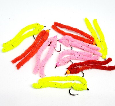 9 BARBLESS Small Water PENNINE SHIMMY WORMS Forellen Fliegen von Iain Barr Fliegenfischen