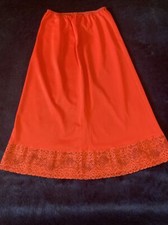 VTG Chic Lingerie Co. Half Slip Red Silky Nylon  Lace szM Nighty
