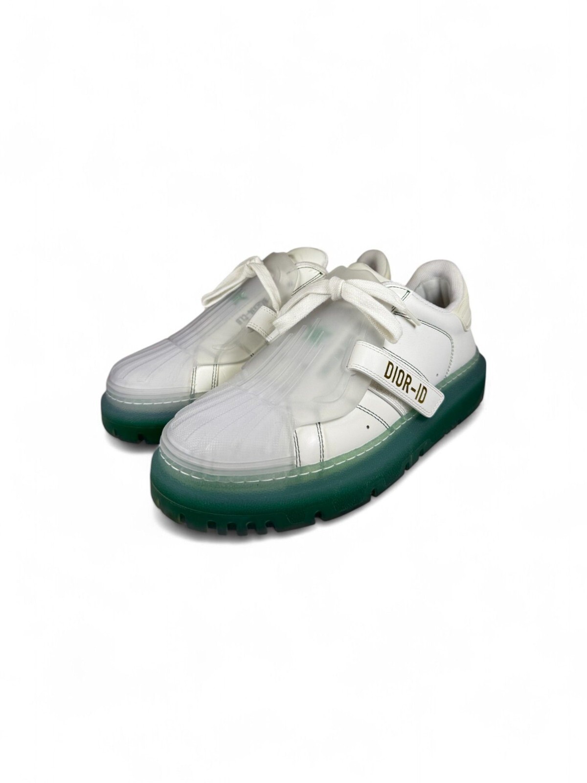 Dior White Green Shell-Toe ID Sneakers Size 39.5 Retail $1100