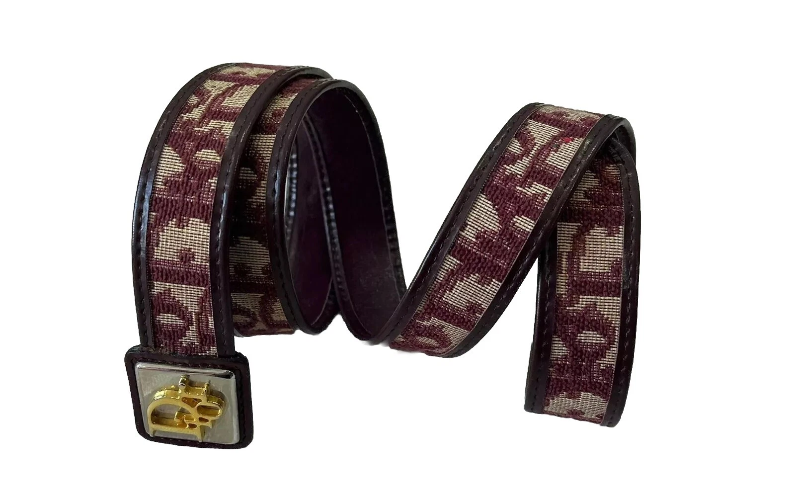 S4# Ceinture vintage Christian Dior monogramme taille 75 cuir 