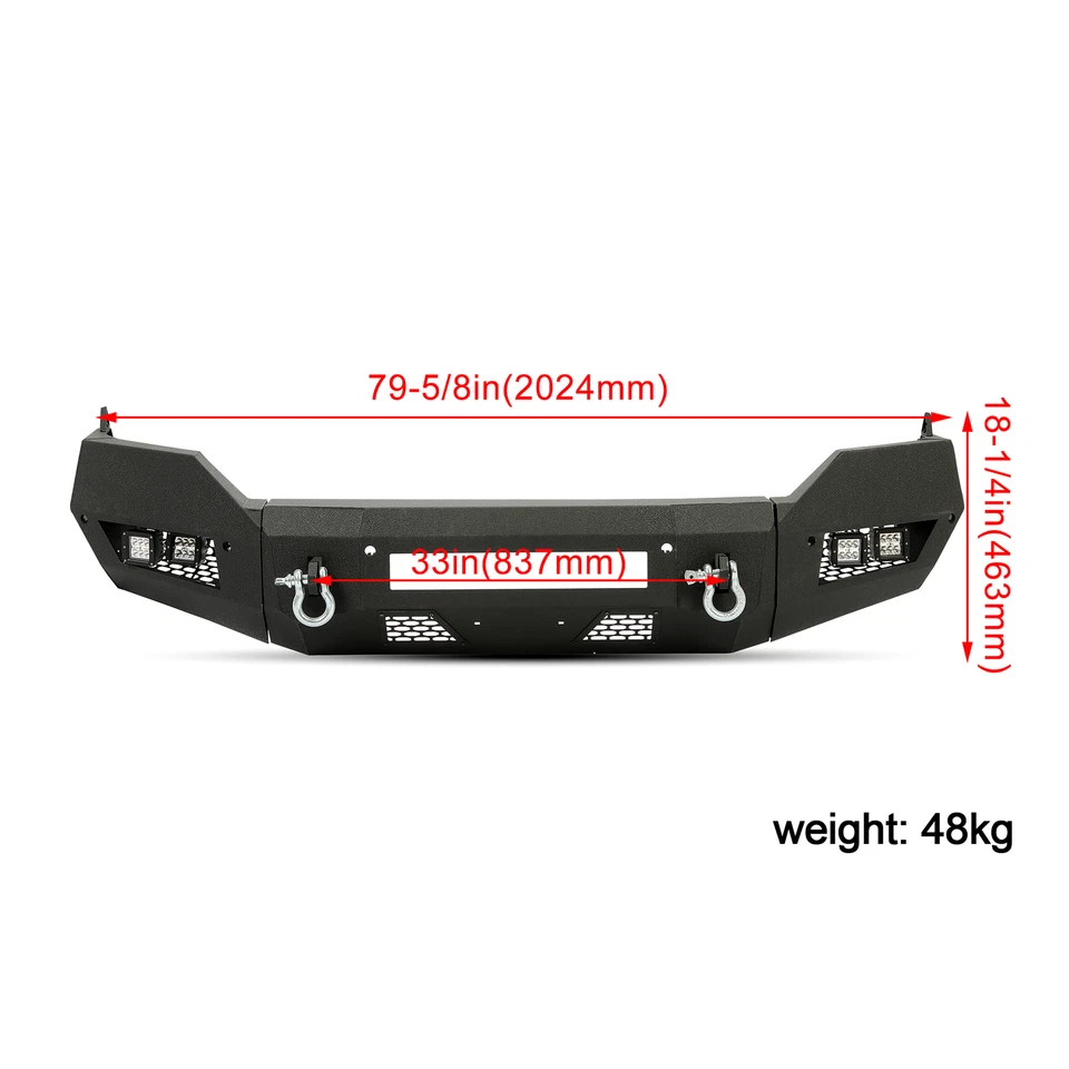 Steel Front Bumper For 2013 2014 2015 16 17 18 19-23 Dodge Ram 1500 w/LED Lights Foto 4 de 4