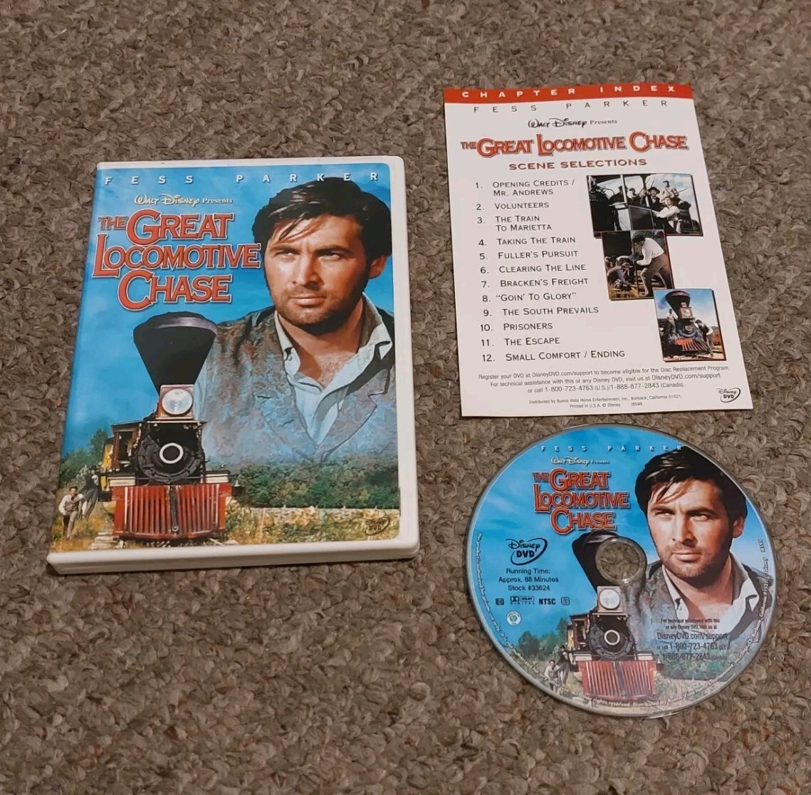 The Great Locomotive Chase (DVD, 1956) Fess Parker Disney