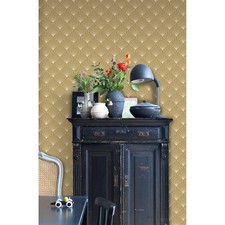 Art Dec sunburs Non-woven wallpaper yellow and gray wall mural non woven