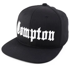 Old English Compton City 3D Embroidered 6 Panel Snapback Cap - FREE SHIPPING