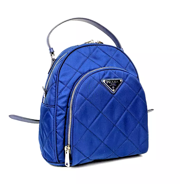 Authentic Prada Blue Backpack Nylon Tessuto Impuntu Quilted/ Two  Compartments | eBay