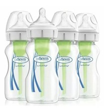 Dr. Brown's Natural Flow Wide Neck Baby Bottle, 9 Oz 4 Count, BPA FREE plastic