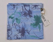 Luciano Barbera NWT Linen Pocket Square in Light Blue/Multi Abstract Shapes