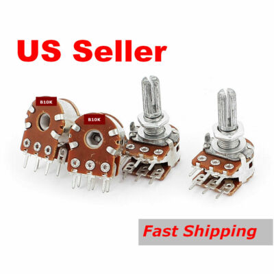 10K Ohm Type B Dual Linear Taper Rotary Potentiometer 4pcs B10K | USA seller