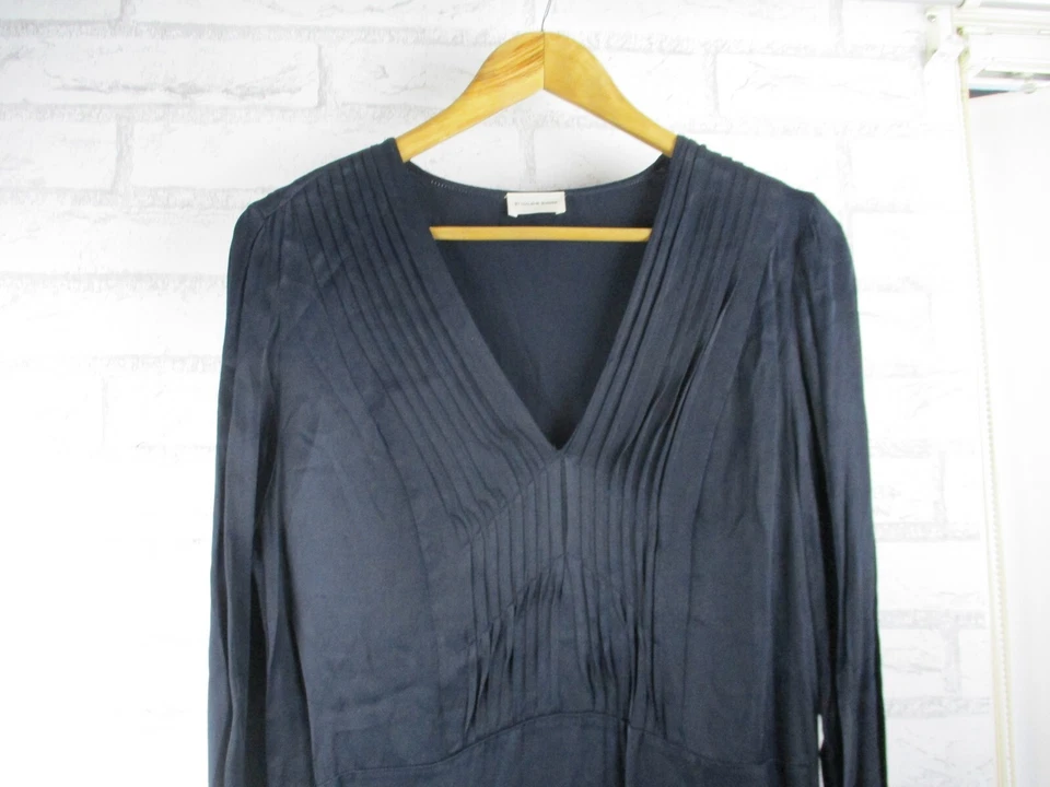 Malene Birger womens maxi dress midnight blue 38 v-neck long sleeve - Image 2 of 4