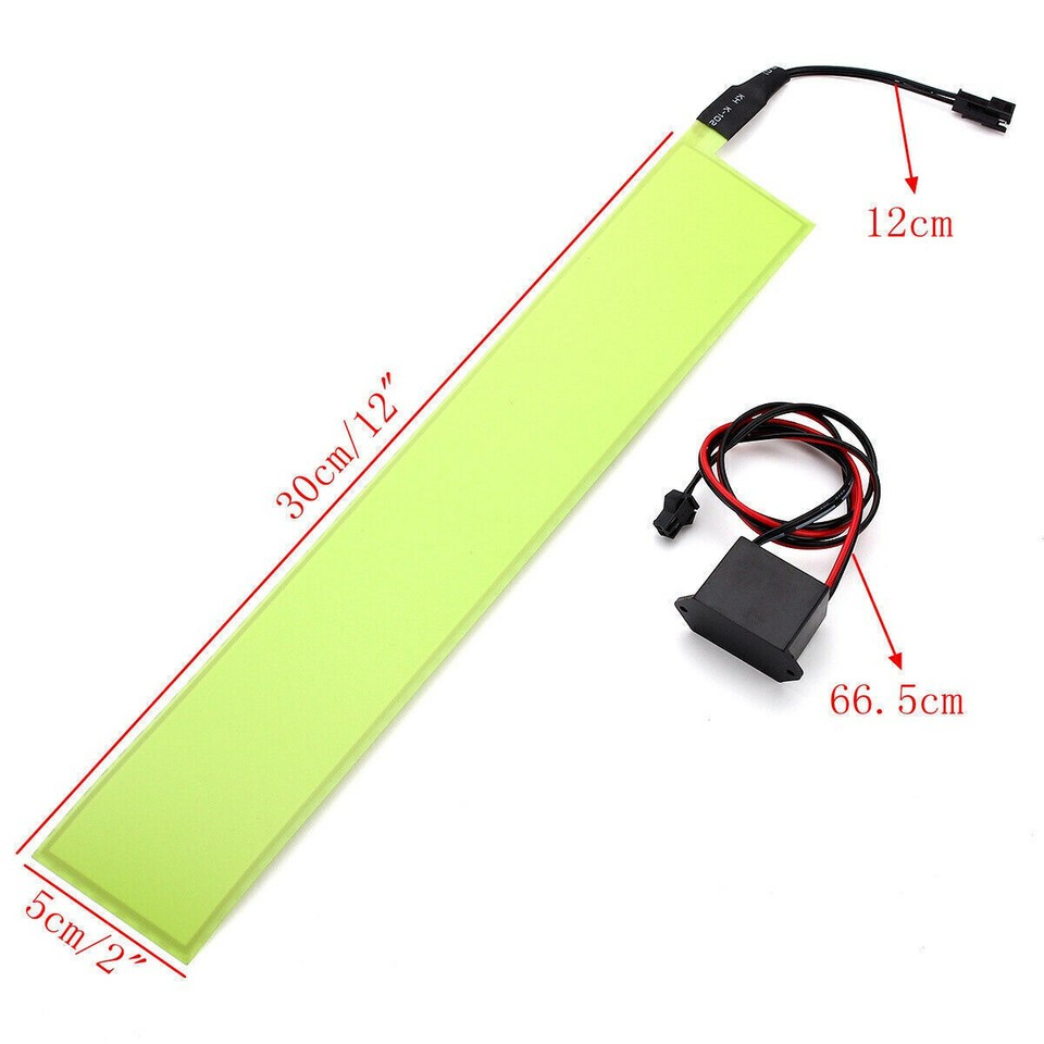 12V EL Tape Electroluminescent Panel Kit – 12"x2" Neon Back Light With Inverter, Blue Glow