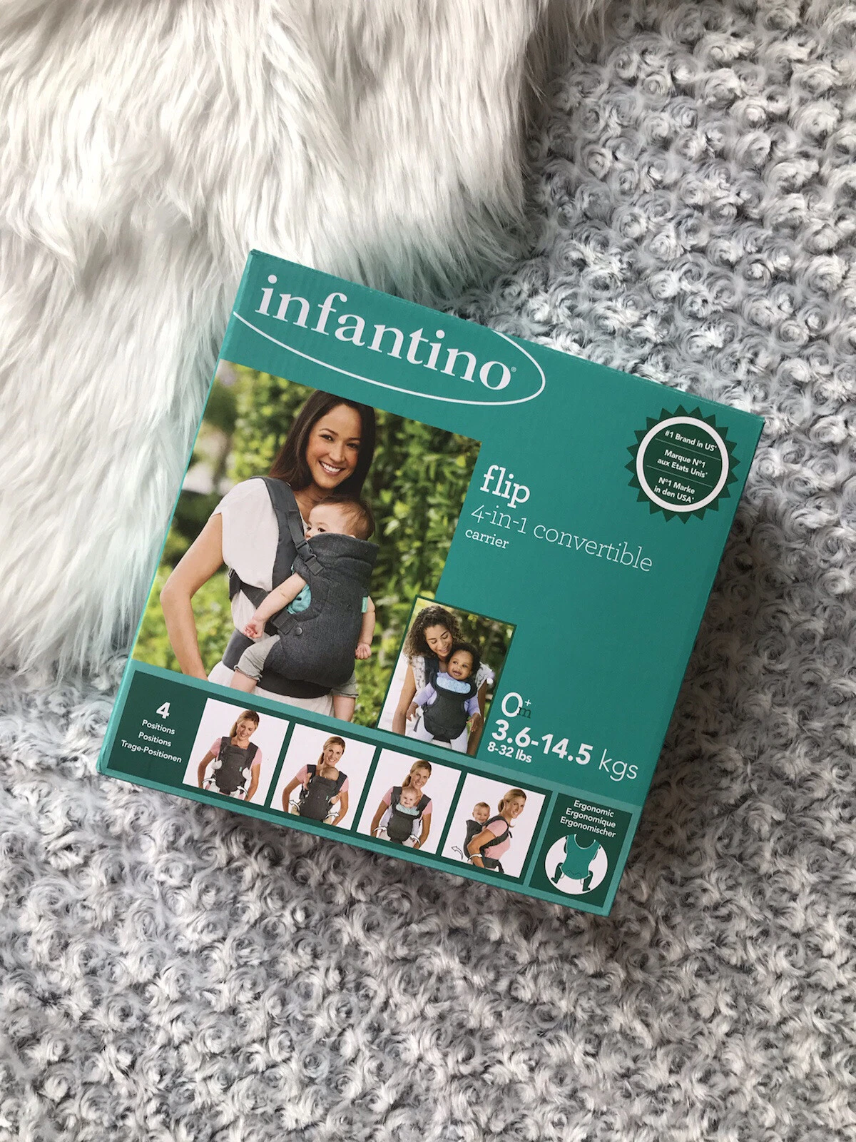 Infantino Flip Advanced 4 in 1 Convertible  Baby Carrier Anthracite Grey NEW