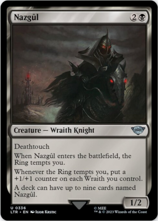 MTG Nazgul LTR NM U 336 Creature Wraith Knight Lord Of The Rings LOTR Magic