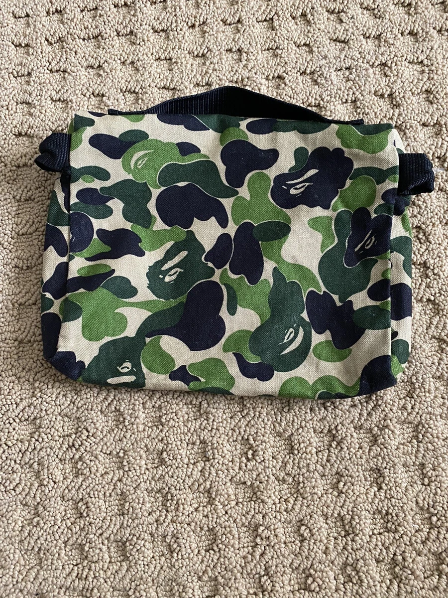 Rare BAPE Green Bape Camo Hand Carry Pouch Bag Bapesta Aape MUST SEE