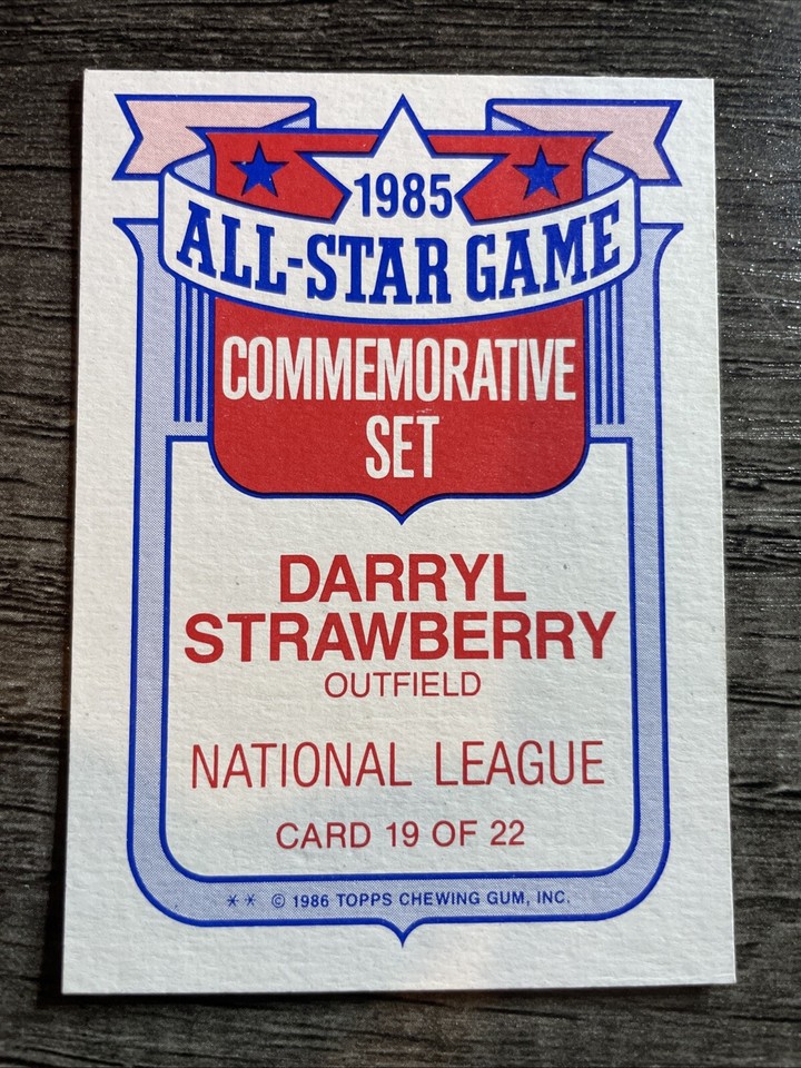 DARRYL STRAWBERRY 1986 Topps Baseball 19 of 22 Glossy ALL STAR Insert
