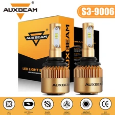 AUXBEAM 9006 LED Bulbs Low Beam or Fog Light Super Bright White Conversion Kit