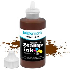 Premium Refill Ink Control Tip Bottle For SelfInking Stamps Brown 2 Oz