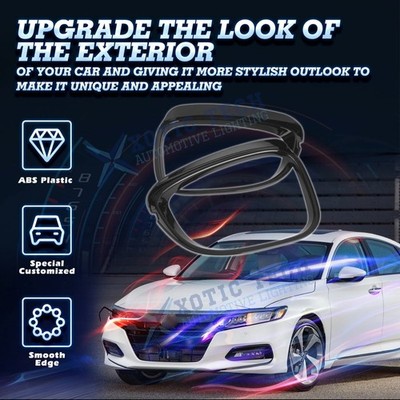 2018-2022 Honda Accord Glossy Black Side Mirror Rain Visor Molding Cover Trim US