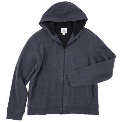 Luigi Borrelli Napoli Charcoal Gray Full-Zip Hooded Cotton Sweatshirt L