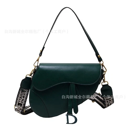 New Women Leather Shoulder Bags Underarm Bag Saddle Shape Pendant Crossbody Bag - Bild 36 von 51