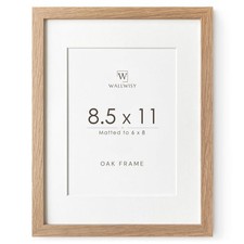 8.5x11 Picture Frame, Solid Oak Wood 8.5 by 11 Picture Frame with Mat to 6x8 ...