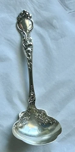 Wallace Sterling Silver Gravy Ladle Violet Pattern