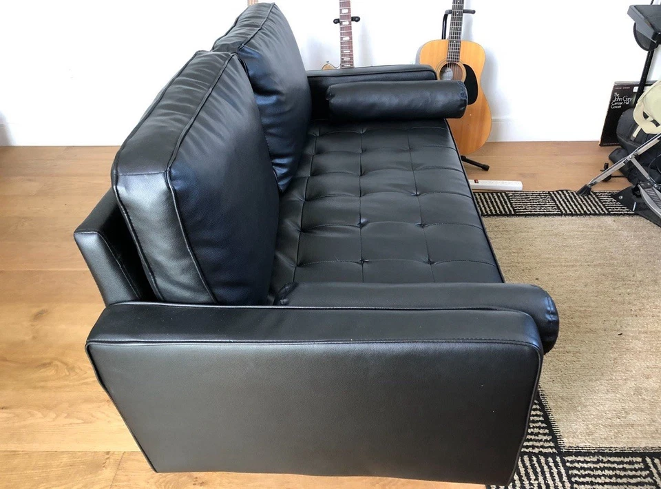 "Loveseat Paulson 57-7/8"" imitación cuero estilo MCM brazo cuadrado de Williston Forge" Foto 2 de 4