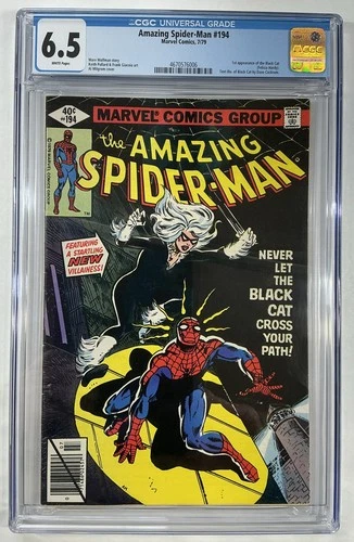 Amazing Spider-Man #194 CGC 6.5 White Pages 1st App Black Cat 1979 Marvel Comics