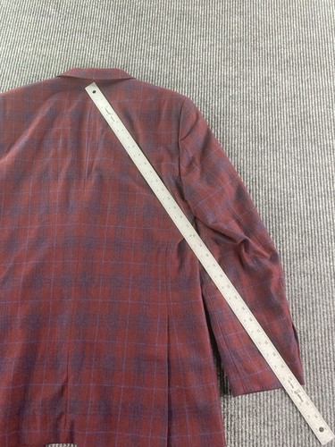 Tommy Hilfiger Sport Mantel 40 L Rot Wolle Windowpane Luxus Designer Premium Ethan - Bild 5 von 15