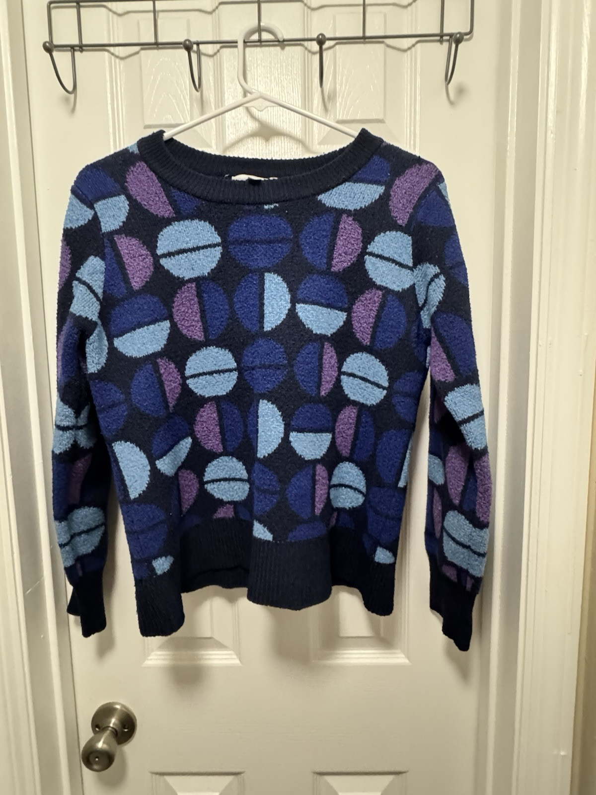 TIME & TRU Kids Purple Circle Pattern Sweater Size 8-10
