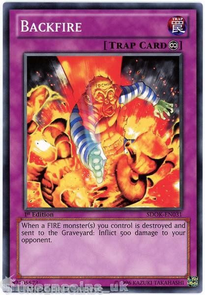 SDOK-EN031 Backfire 1st Edition Mint YuGiOh Card