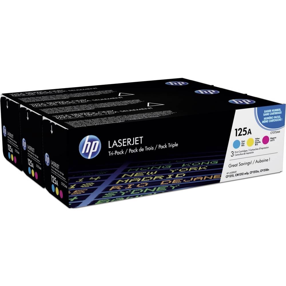 Toner HP 125A cyan magenta jaune CF373AM original pour imprimante Color LaserJet