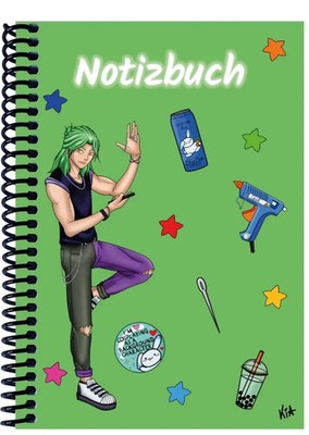 A 4 Notizbuch Manga Quinn, grün, kariert | E&Z Verlag GmbH | Deutsch | 2022