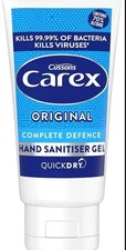 CAREX HAND SANITISER GEL QUICK DRY SANTIZER 70% ALCOHOL 50ML TRAVEL SIZE X12 NEW