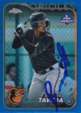 Braylin Tavera Signed 2024 Topps Pro Debut Chrome Blue Refractors Card #PDC-161!