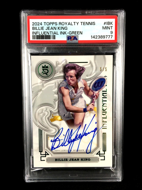 PSA 9 Billie Jean King 2024 Topps Royalty Tennis INFLUENTIAL INK Green /5 Auto