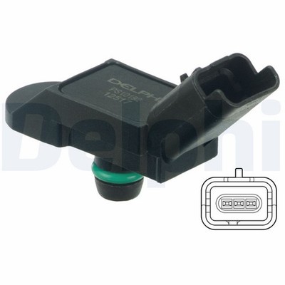Sensor Saugrohrdruck DELPHI PS10192 für PEUGEOT MINI CITROËN DS R56 CC C5 308 SW