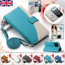 Leather Zipper Wallet Case Cover For iPhone 16e 16 15 14 13 12 11 Pro Max 8 Plus