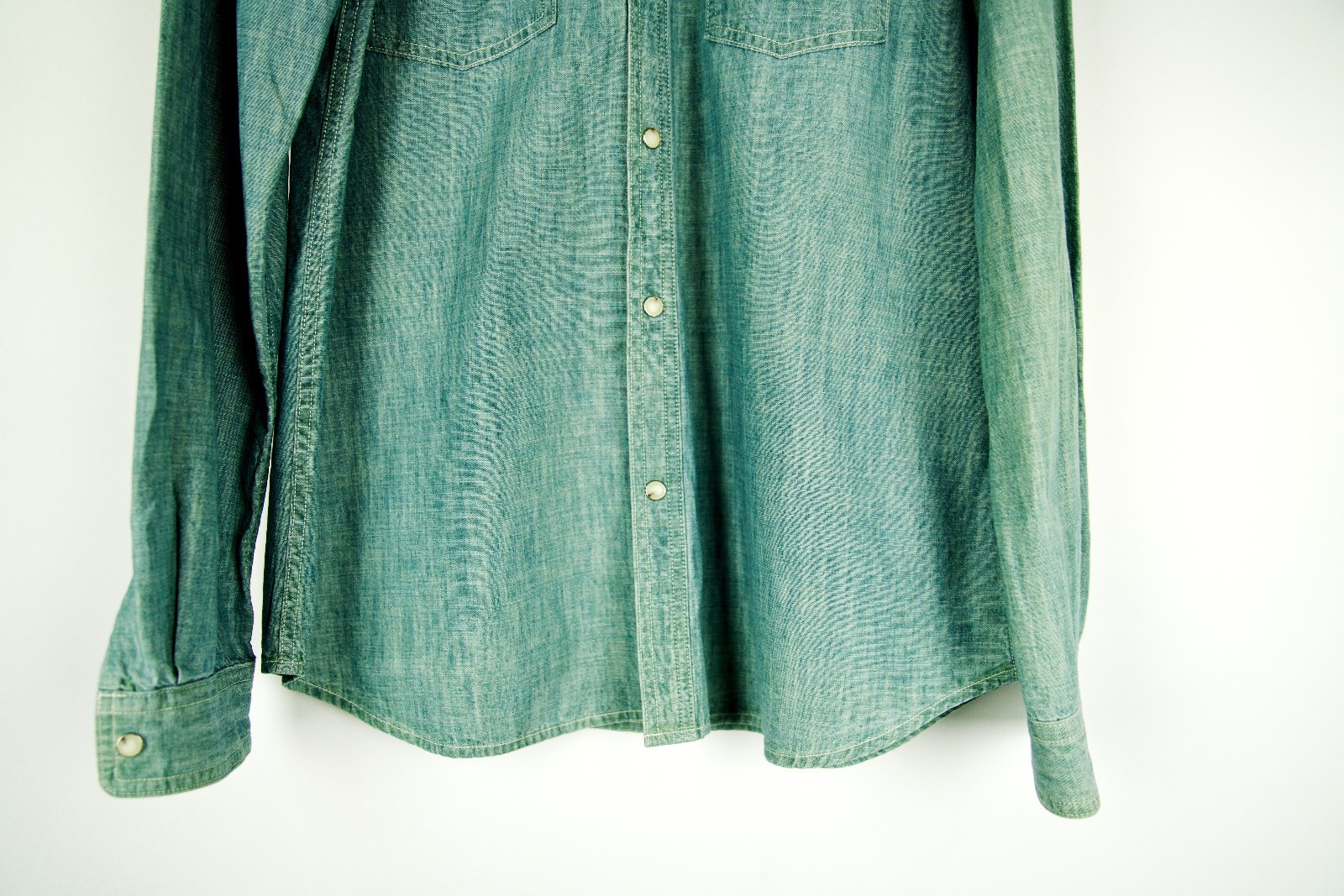 Camicia SAINT LAURENT Paris blu denim western manica lunga XL X Large Large L nuova