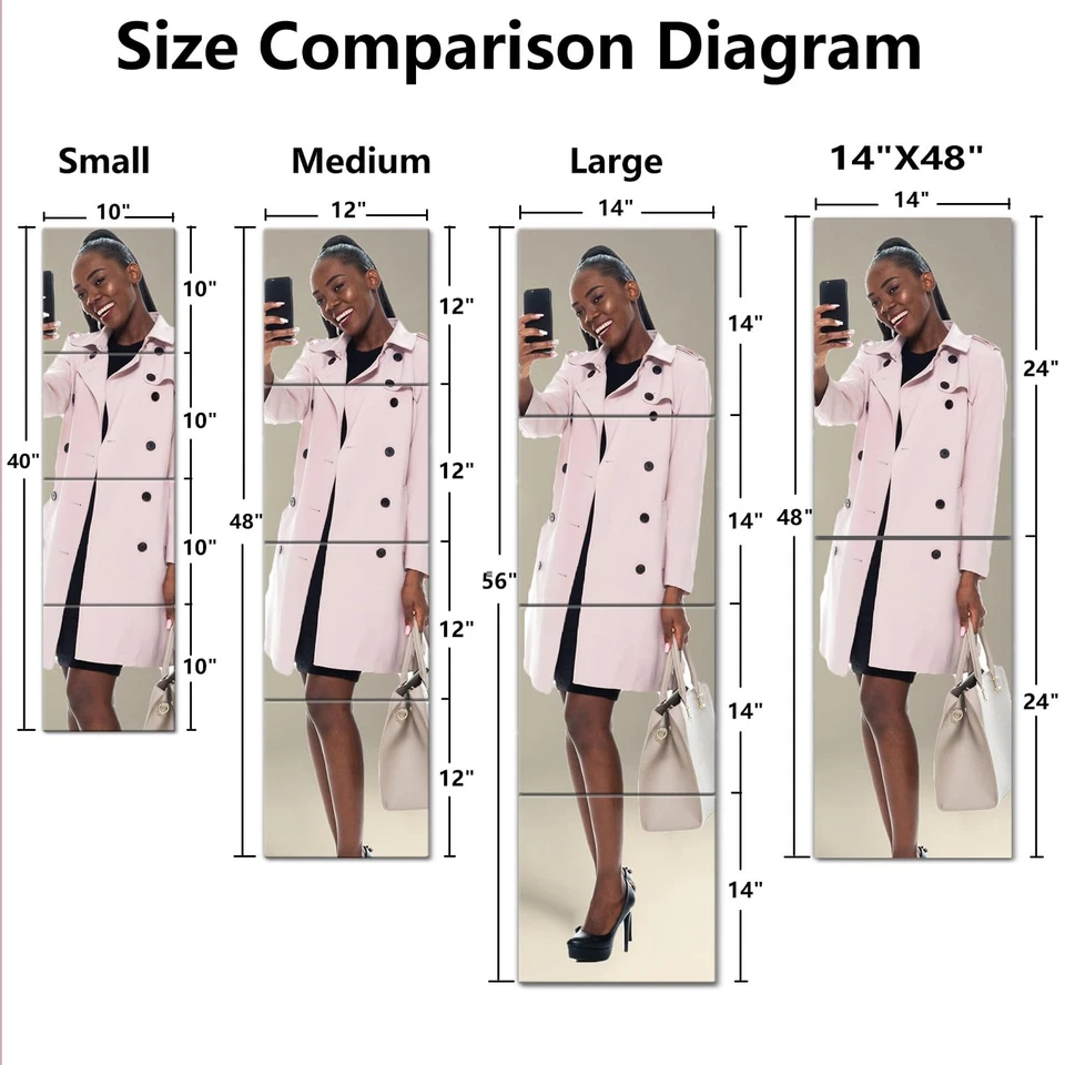 Full Body Mirror Tiles 4Pack, 10x10 Inch Shatterproof Plexiglass Squares  - Image 2 of 4