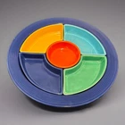 VTG Fiestaware HLC Relish Tray Cobalt 5 Color Inserts Original Minimal Wear