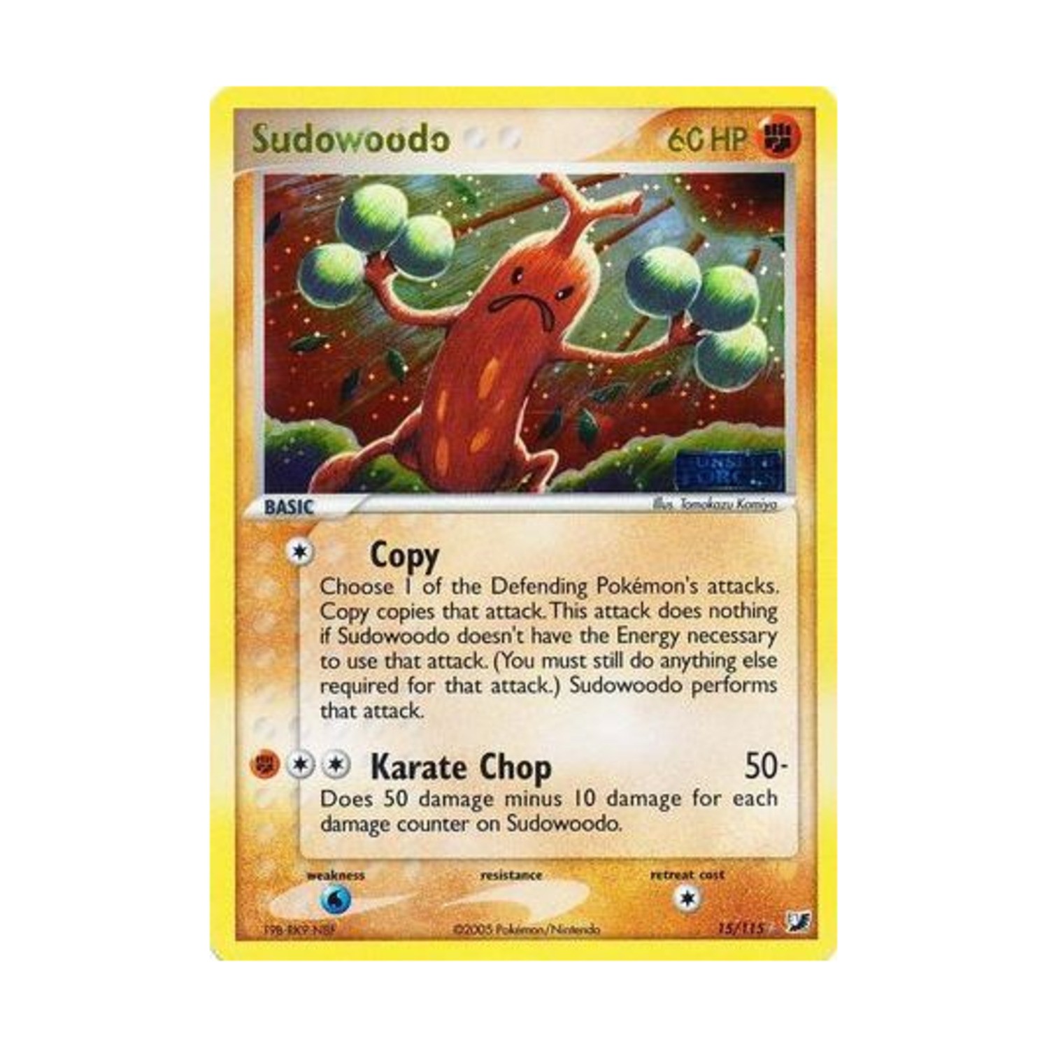 Pokemon Unseen Forces Sudowoodo (HR) #15 (Reverse Holo) NM