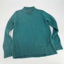 J. Crew Always Roll Neck Green 100 Cotton Retro Sweater Women  s Medium