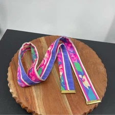 LEONARD Paris Silk belt replacement pink purple green white floral