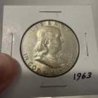 1963 Franklin Silver Half Dollar VF details fast shipping