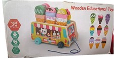 Wooden Montessori Toys Ice Cream Truck Game Learning Education
