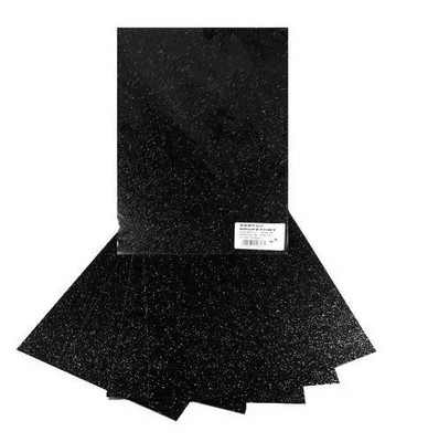 5902581148131 Karton brokatowy czarny 250g 25x35cm 5 arkuszy Galeria Hobby