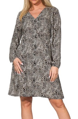 Only Damen Mini Kleid Damenkleid Minikleid Langarm Tunika Leo Animal ONLEvida