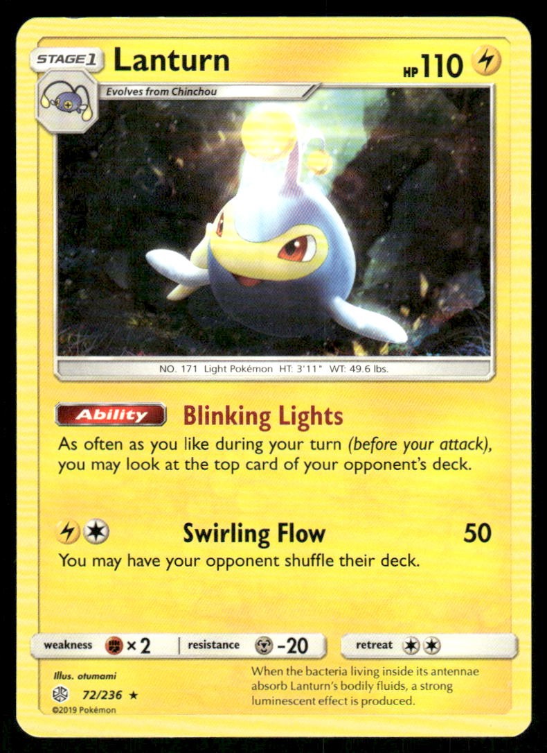 Lanturn SM - Cosmic Eclipse [72/236] Rare NM Pokemon