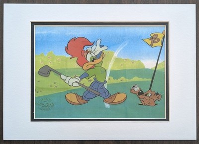Woody Woodpecker Matted Art - Sericel Animation Art - 1991