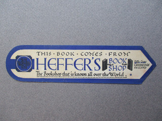 BOOKMARK Heffer's Bookshop Heffer & Sons Petty Cury CAMBRIDGE Blue band Vintage